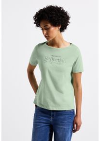 Street One Damen T-Shirt, grün, casual, Gr. 42, bedruckt, Web, 100% Baumwolle, Shirts, aus reiner Baumwolle