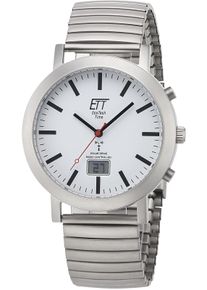 ETT Herren Funkuhr "Station Watch", grau, Armbanduhren, Armbanduhr, Herrenuhr, Datum, Solar, Lederarmband