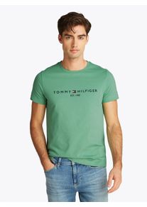 Tommy Hilfiger Herren T-Shirt "TOMMY LOGO TEE"fort grün, casual, Gr. XXL, unifarben, bedruckt, Jersey, Obermaterial: 100% Baumwolle, Shirts, aus