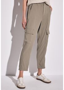 Street One Damen Cargohose, grau, casual, Gr. 46, unifarben, Stoff, 68% Lyocell, 32% Viskose, Hosen, aus Lyocell