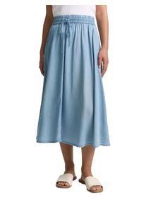 Tom Tailor Damen Midirock, blau, casual, Gr. 34, unifarben, Denim/Jeans, Obermaterial: 100% Lyocell, Röcke, mit Tunnelzug