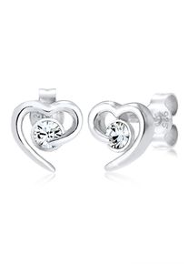 Elli Damen Paar Ohrstecker "Herz Liebe Freunde Kristalle 925 Silber", mit Steinen, Silber 925 (Sterlingsilber), silber, Silber 925 (Sterlingsilber),