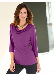 Inspirationen Damen Wasserfallshirt "Shirt", lila, Gr. 40, unifarben, 95% Viskose, 5% Elasthan, Shirts