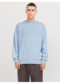 Jack & Jones JACK & JONES Herren Sweatshirt "JJECHARGE SWEAT CREW NECK NOOS", blau, modisch, Gr. L, unifarben, angeraute Sweatware, Obermaterial: 80% Baumwolle,