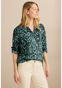 Cecil Damen Shirtbluseslate khaki, casual, Gr. M, bedruckt, Web, 100% Baumwolle, Blusen, mit 3/4 Ärmeln