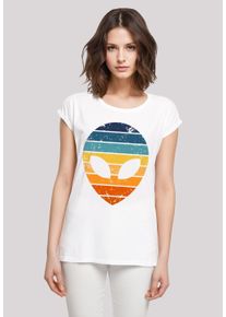 F4NT4STIC Damen T-Shirt "Alien Sonnenuntergang Retro", weiß, casual, Gr. XXL, Obermaterial: 100% Baumwolle, Shirts, Premium Qualität