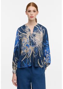 Eterna Damen Longbluse "LOOSE FIT", blau, klassisch, Gr. 42, 100% Viskose, Blusen