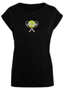Merchcode Herren T-Shirt "Merchcode Damen Ladies Tennis Tournament Extended Shoulder Tee", schwarz, casual, Gr. 5XL, bedruckt, 100% Baumwolle, Shirts