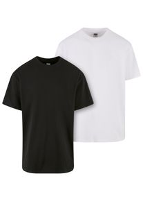 Urban Classics Herren T-Shirt "Urban Classics Herren Heavy Oversized Tee 2-Pack", schwarz-weiß, casual, Gr. 5XL, unifarben, 100% Baumwolle, Shirts