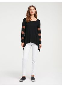 Heine Damen Rundhalsshirt "Shirt", schwarz, Gr. 44, unifarben, 95% Viskose, 5% Elasthan, Shirts