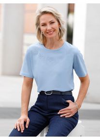 Classic Basics Damen Rundhalsshirt "Shirt", blau, Gr. 38, unifarben, 100% Baumwolle, Shirts