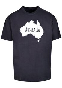Merchcode Herren T-Shirt "Merchcode Herren Australia X Heavy Oversize Tee-BY102", blau, casual, Gr. L, bedruckt, 100% Baumwolle, Shirts