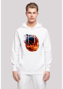 F4NT4STIC Herren Kapuzenpullover "Basketball On Fire Sport HOODIE", weiß, casual, Gr. L, Obermaterial: 50% Baumwolle, 50% Polyester, Pullover, Print