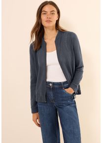 Cecil Damen Cardiganvolcanic grau, casual, Gr. XL, unifarben, Web, 50% Baumwolle, 50% Polyester, Strickjacken, farbig
