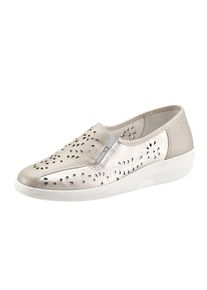 CLASSIC Damen Slipper, Gr. 41, weiß, Glattleder, klassisch, Schuhe