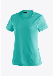 Maier Sports Damen Funktionsshirt "Waltraud", blau, Gr. 42, 100% Polyester, Shirts, Damen T-Shirt, schnelltrocknendes Freizeitshirt, Regular Fit