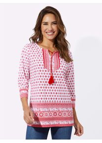 Classic Basics Damen Tunikashirt "Shirttunika", rot, Gr. 46, gemustert, mehrfarbig, bedruckt, 100% Baumwolle, Shirts
