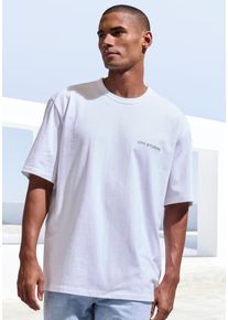 Herren T-Shirt "mit hochwertiger Logostickerei", weiß, casual, Gr. XL, Copenhagen Studios, unifarben, Single Jersey, Obermaterial: 100% Baumwolle,