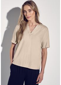 Street One Damen Hemdblusecotton beige, casual, Gr. 34, unifarben, Stoff, 100% Viskose, Blusen, aus softer Viskose
