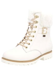 Remonte Damen Winterboots "Elisabeth Hurley-Collection", Gr. 39, weiß, Leder, Textil, sportlich, Schuhe, Schnürboots, Outdoorschuh, Schnürstiefelette