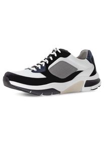 Herren Keilsneaker, Gabor Rollingsoft, Gr. 8,5, blau, Nappaleder, Veloursleder, Mesh, sportlich, Schuhe, Freizeitschuh, Halbschuh, Schnürschuh mit