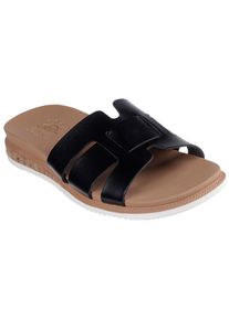 Skechers Damen Pantolette "DESERT KISS LOW-PEAK LOOK", Gr. 39, schwarz, Lederimitat, modisch, Schuhe, Flats, Sandale mit Fußbett