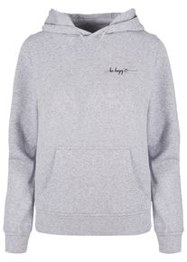 Merchcode Damen Kapuzenpullover "Merchcode Damen Ladies Be Happy Basic Hoody", grau, casual, Gr. S, mehrfarbig, 50% Baumwolle, 50% Polyester, Pullover