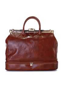 Pike PIKÉ Reisetasche, braun, Leder, glänzend, Taschen, echt Leder, Made in Italy