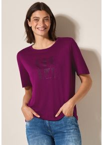 Cecil Damen T-Shirtanemone pink, casual, Gr. S, bedruckt, Stoff, 55% Polyester, 45% Viskose, Shirts, mit Grafik-Print