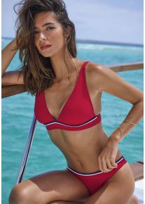 s.Oliver Damen Bikini-Hose "Junis", rot, Gr. 38, unifarben, kontrastfarbene Details, Recycling-Polyamid, Badehosen, im knappen Schnitt