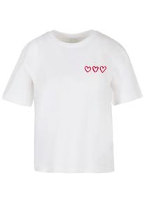 MISS TEE Herren T-Shirt "Miss Tee Damen Three In A Row Tee", weiß, casual, Gr. M, bedruckt, 100% Baumwolle, Shirts