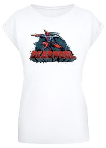 ABSOLUTE CULT Herren T-Shirt "ABSOLUTE CULT Damen Ladies Deadpool - Sword Logo T-Shirt", weiß, casual, Gr. S, bedruckt, 100% Baumwolle, Shirts