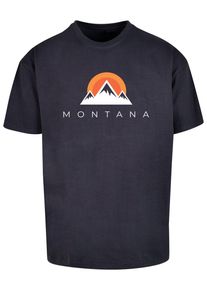 Merchcode Herren T-Shirt "Merchcode Herren Montana X Heavy Oversize Tee-BY102", blau, casual, Gr. XL, bedruckt, 100% Baumwolle, Shirts