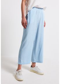 Street One Damen Stoffhose, blau, casual, Gr. 32, gestreift, Stoff, 69% Viskose, 28% Baumwolle, 3% Elasthan, Hosen, im Loose Fit