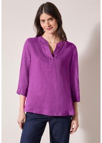 Cecil Damen Klassische Blusemagenta lacquer, casual, Gr. XL, unifarben, Web, 100% Leinen, Blusen, mit 3/4 Ärmeln