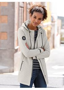 Casual Looks Damen Shirtjacke "Jersey-Jacke", grau, Gr. 40, meliert, 95% Polyester, 5% Elasthan, Shirts