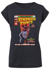 ABSOLUTE CULT Herren T-Shirt "ABSOLUTE CULT Damen Ladies Stranger Things - Comic Cover T-Shirt", blau, casual, Gr. M, bedruckt, 100% Baumwolle, Shirts