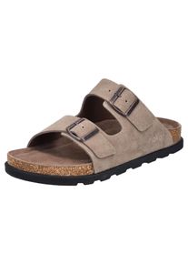 Rieker Herren Pantolette, Gr. 41, braun, Veloursleder, klassisch, Schuhe, Sommerschuh, Strandschuh, Hausschuh mit bequemem Fußbett