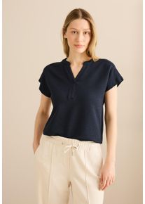 Cecil Damen Tunikashirt, blau, casual, Gr. M, unifarben, Web, 72% Baumwolle, 24% Polyester, 4% Elasthan, Shirts, aus Baumwolle mit Stretchante