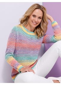 Classic Basics Damen Ajourpullover "Langarm-Pullover", lila, Gr. 54, bedruckt, gemustert, mehrfarbig, 100% Polyacryl, Pullover