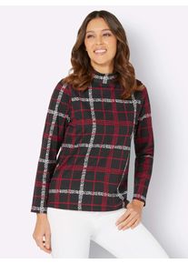 Classic Basics Damen Stehkragenshirt "Stehkragen-Shirt", bunt, Gr. 40, gemustert, kariert, mehrfarbig, 100% Baumwolle, Shirts