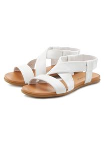 Lascana Damen Sandale "Sommerschuh", Gr. 38, weiß, Obermaterial: 100% Rindsleder. Decksohle: 100% Rindsleder. Laufsohle: 100% Synthetik, unifarben,