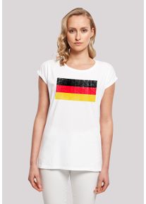F4NT4STIC Damen T-Shirt "Germany Deutschland Flagge distressed", weiß, casual, Gr. XXL, Obermaterial: 100% Baumwolle, Shirts, Print