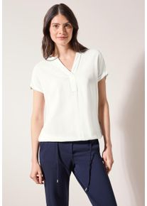 Cecil Damen Shirtbluse, weiß, casual, Gr. XL, unifarben, Stoff, 100% Viskose, Blusen, aus softer Viskose