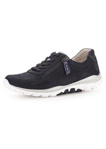 Damen Keilsneaker, Gabor Rollingsoft, Gr. 40, blau, Nubukleder, unifarben, sportlich, Schuhe, Freizeitschuh, Halbschuh, Schnürschuh mit