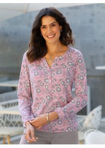 Inspirationen Damen Print-Shirt "Shirt", grau, Gr. 40, geblümt, gemustert, mehrfarbig, bedruckt, 50% Baumwolle, 50% Modal, Shirts