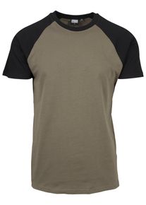 Urban Classics Herren T-Shirt "Urban Classics Herren Raglan Contrast Tee", grün, casual, Gr. XXL, mehrfarbig, 100% Baumwolle, Shirts