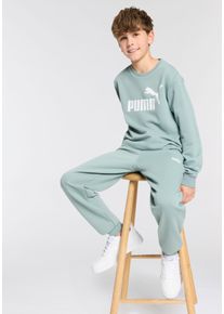 Puma Kinder Trainingsanzug "ESS NO.1 LOGO CREW SWEAT SUIT TR B", grün, sportlich, Gr. 140, bedruckt, Sweatware, Obermaterial: 68% Baumwolle, 32%