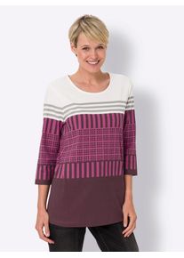 Classic Basics Damen Tunikashirt "Druck-Shirt", rot, Gr. 48, gemustert, bedruckt, gestreift, mehrfarbig, 100% Baumwolle, Shirts