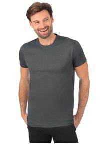 TRIGEMA Herren T-Shirt "TRIGEMA Slim Fit T-Shirt aus DELUXE Baumwolle", grau, Basic, Gr. XL, 100% Baumwolle, Shirts
